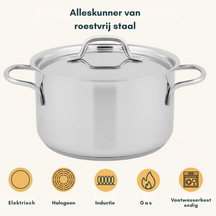 Ensemble de casseroles Sola Mirage - Acier inoxydable - Casserole ø 16, 18, 20 cm & Casserole à long manche ø 16 cm - Compatible induction - 4 pièces