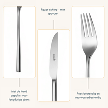 Ensemble de couverts Sola Montreux - Acier inoxydable 18/10 - 90 pièces / 9 personnes