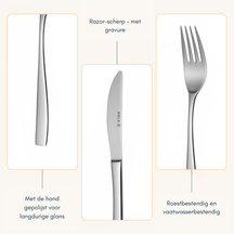 Ensemble de couverts Sola Lotus - Acier inoxydable 18/10 - 24 pièces / 6 personnes