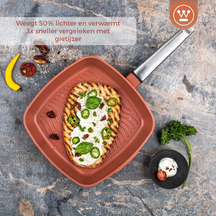 Ensemble de casseroles Westinghouse Performance (poêle wok + poêle grill) ø 28 cm - Rouge - Induction et toutes autres sources de chaleur