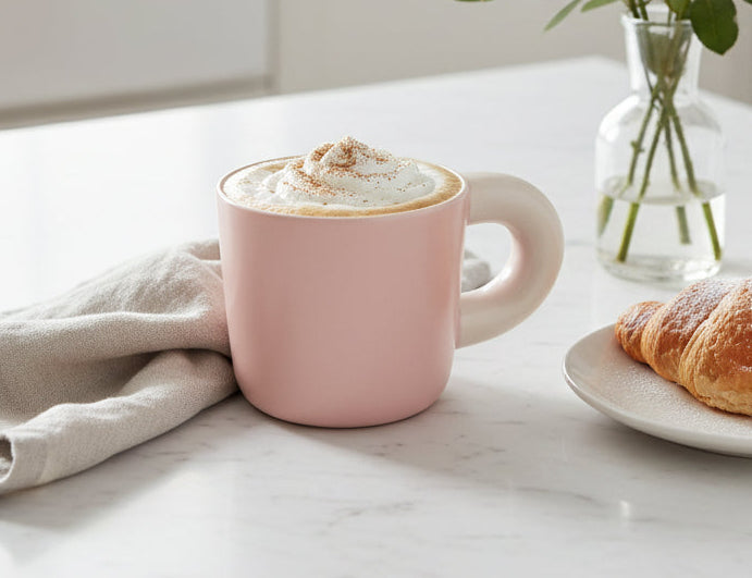 Een zijdezachte latte met een vleugje karamel en een snufje kaneel. Pure verwennerij in een mok.