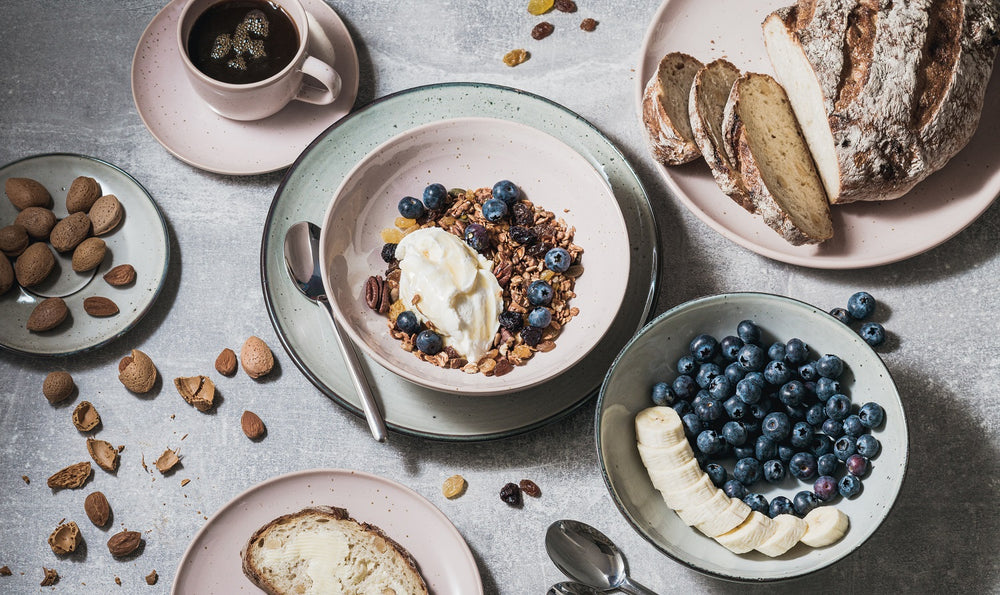 Assiettes à petit-déjeuner / Assiettes à dessert ONA Freckles Vert ø 19,5 cm - 4 pièces