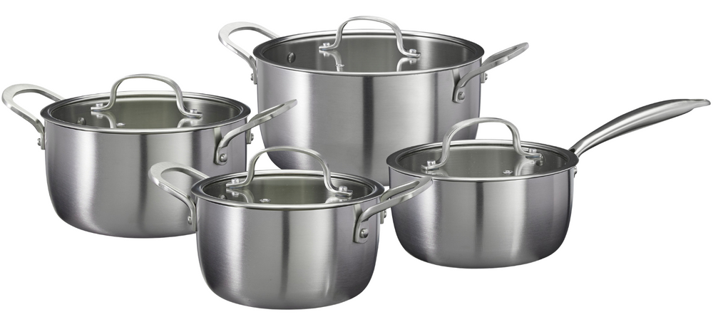 Set de casseroles Cookinglife - en inox - Steel - Ø16/20/24/17,5 cm - 4 pièces