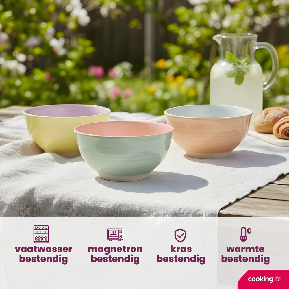 Cookinglife Kleine Kommen Pastel Harmony ø 12 cm - 6 Stuks