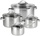 Sola Set de poêles Pearl - 4 pièces - Compatible induction - Inox - Casserole ø 16 / 18 / 20 cm - Casserole ø 16 cm