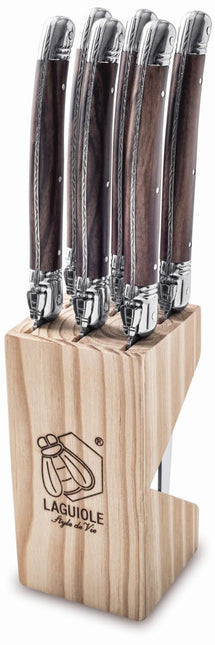 Couteaux à Steak Laguiole Style de Vie Ligne Premium Bois Foncé - 6 pièces