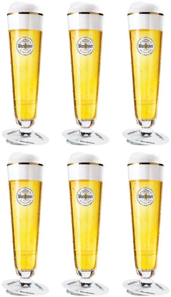 Verres à bière Warsteiner sur pied 400 ml - 6 pièces