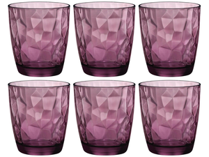 Ensemble de verres a eau Bormioli Rocco - Violet - Diamond - 300 ml - 6 pièces