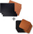 Jay Hill 6 Sets de Table + 6 Sous-Verres Rectangle - Cuir Vegan - Noir / Cognac