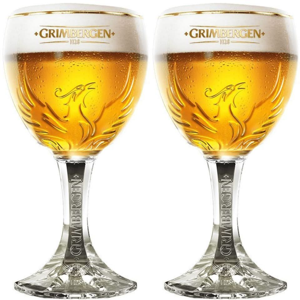 Verre à bière Grimbergen sur pied 330 ml - Lot de 2