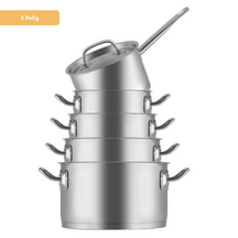 Ensemble de casseroles Sola Pannenset Profiline Deluxe - Acier inoxydable - Casserole ø 16, 18, 20, 24 cm & Casserole à long manche ø 16 cm - Compatible induction - 5 pièces