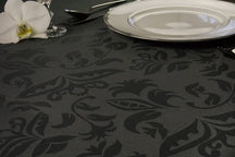 Nappe de cuisine en damassé gris foncé 140 x 240 cm