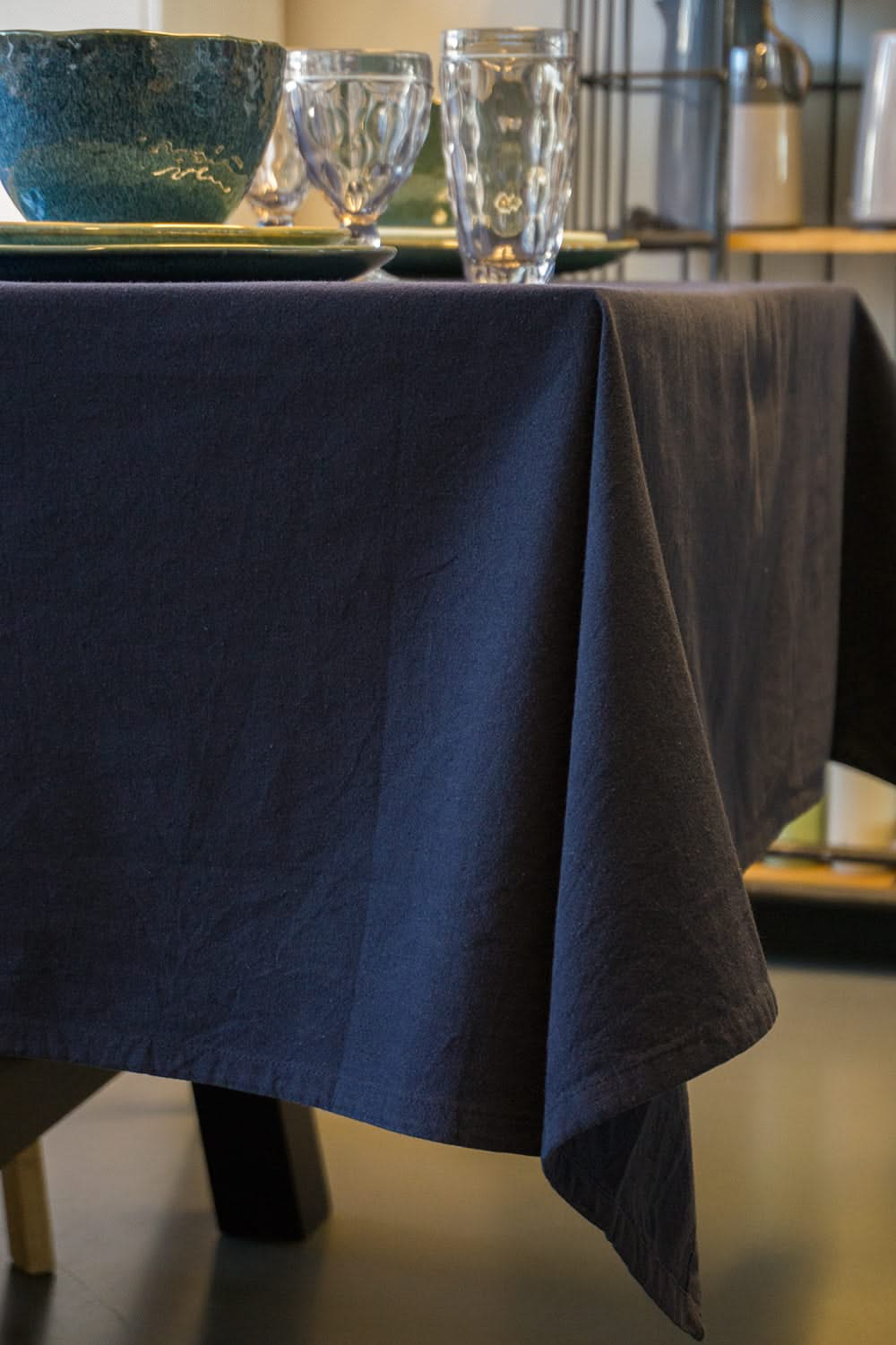 Nappe de table KOOK Washed Navy - 140 x 230 cm