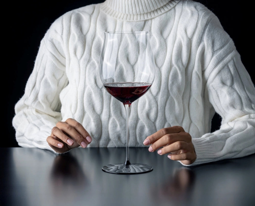 Riedel Wijnglazenset Fatto A Mano Black Tie - Bordeaux Grand Cru, Burgundy Grand Cru, Riesling & Oaked Chardonnay - 4 stuks