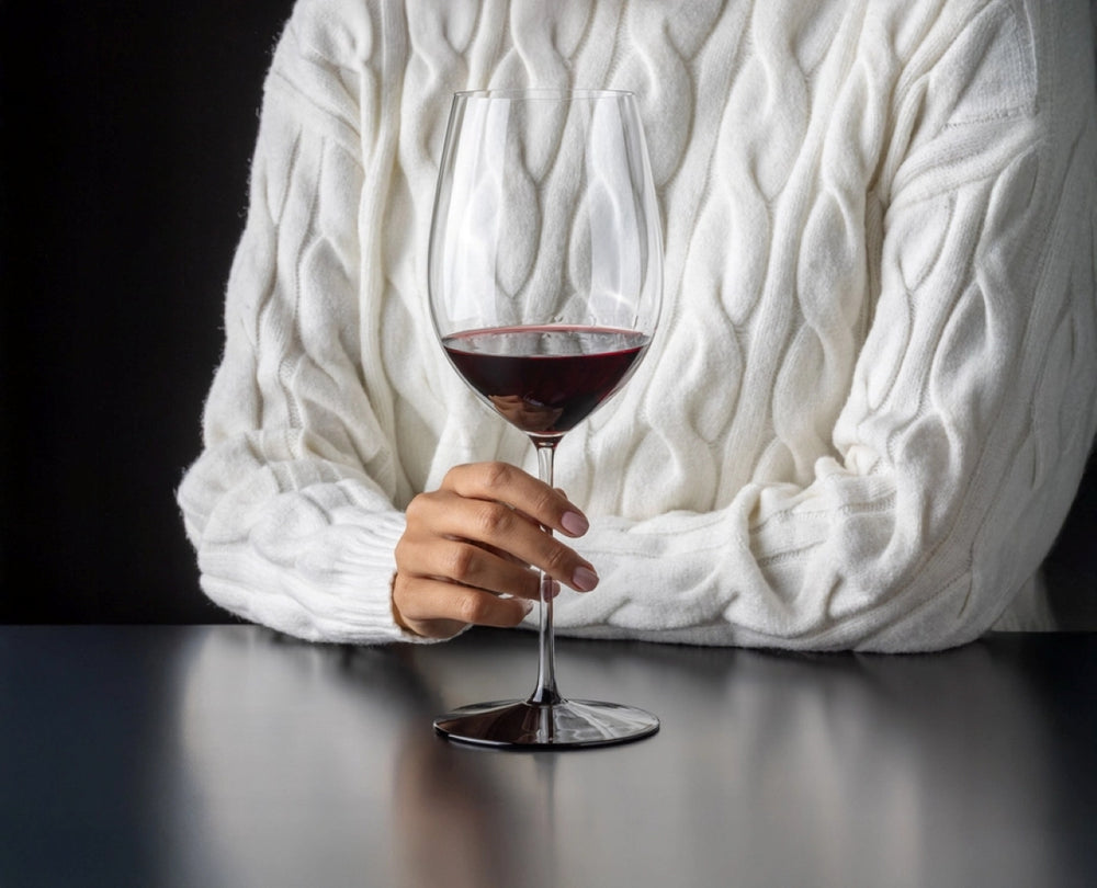 Riedel Wijnglazenset Fatto A Mano Black Tie - Bordeaux Grand Cru, Burgundy Grand Cru, Riesling & Oaked Chardonnay - 4 stuks