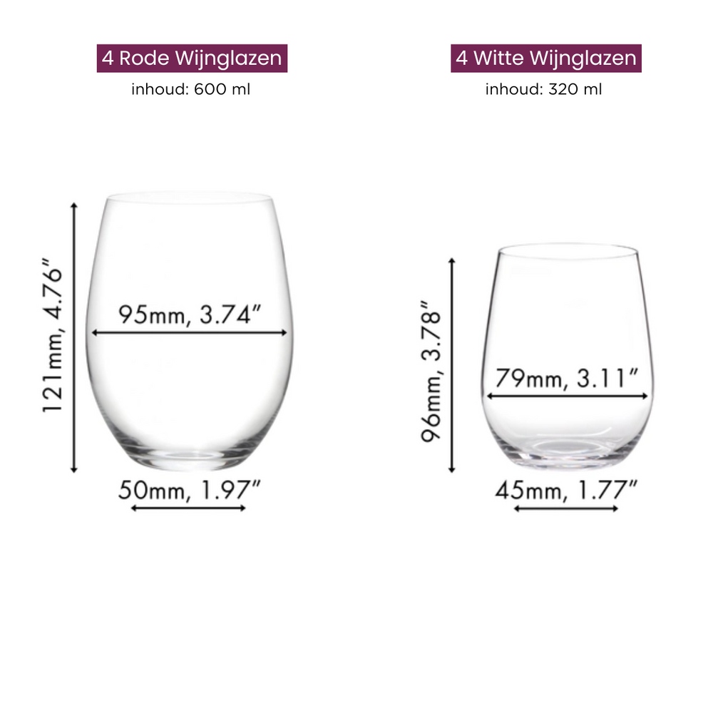 Ensemble de verres à vin Riedel O Wine - Payez 6, obtenez 8
