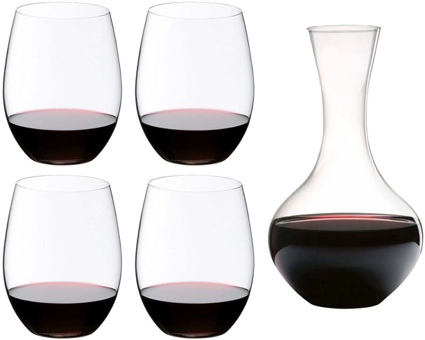 Coffret de verres à vin rouge Riedel O Wine - 4 pièces avec carafe à Syrah