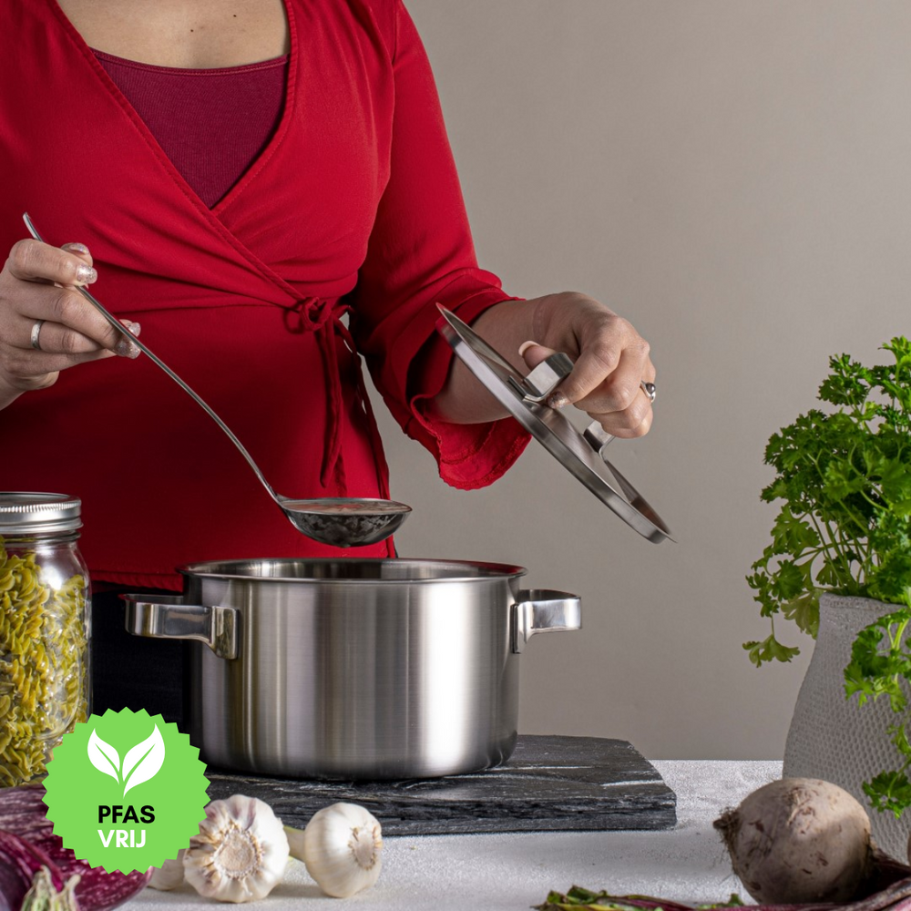 Ensemble de casseroles Ruby - Inox - Casserole ø 16, 18, 20, 24 cm & Casserole ø 16 cm - Compatible induction - 5 pièces