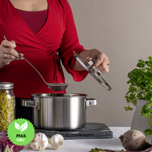 Ensemble de casseroles Ruby - Inox - Casserole ø 16, 18, 20, 24 cm & Casserole ø 16 cm - Compatible induction - 5 pièces