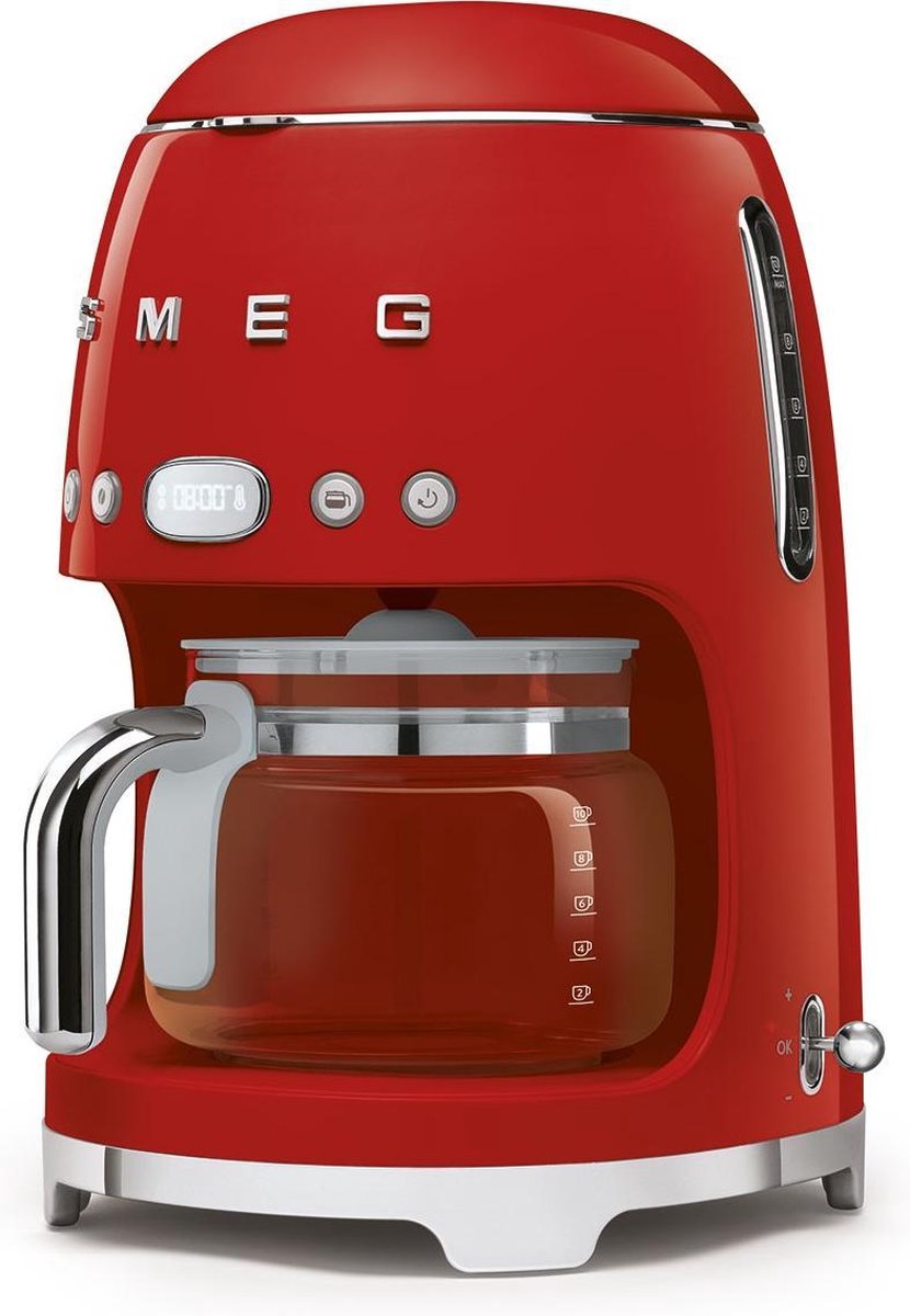 Cafetière SMEG - 1050 W - rouge - 1,4 litres - DCF02RDEU