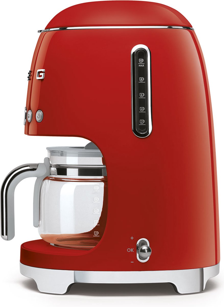 Cafetière SMEG - 1050 W - rouge - 1,4 litres - DCF02RDEU