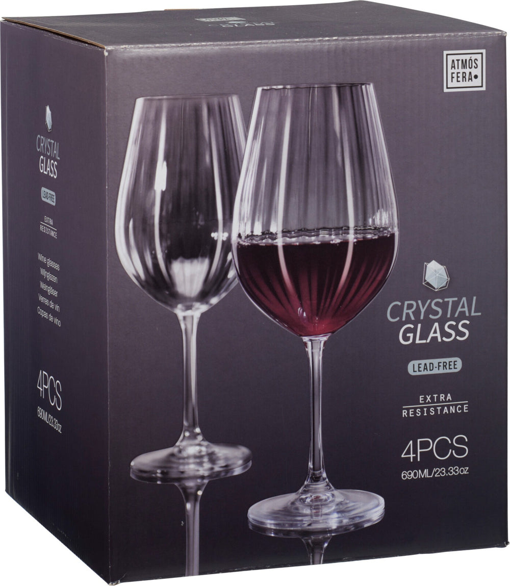 Cookinglife Rode Wijnglazen Crystalline - 690 ml - 4 Stuks