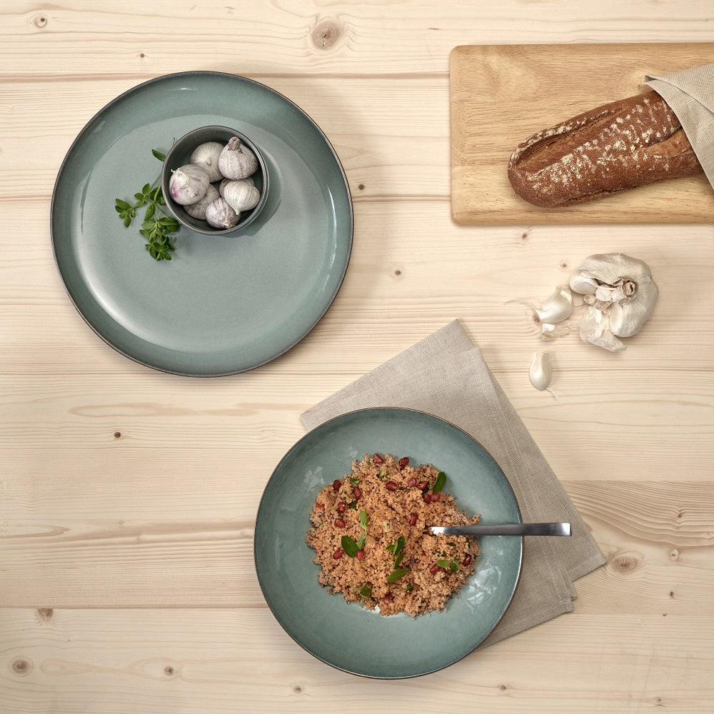 Service de vaisselle ASA Selection Saisons - Eucalyptus - 18 pièces / 6 personnes - 6 Assiette plates, 6 bols en 6 assiettes à petit-déjeuner