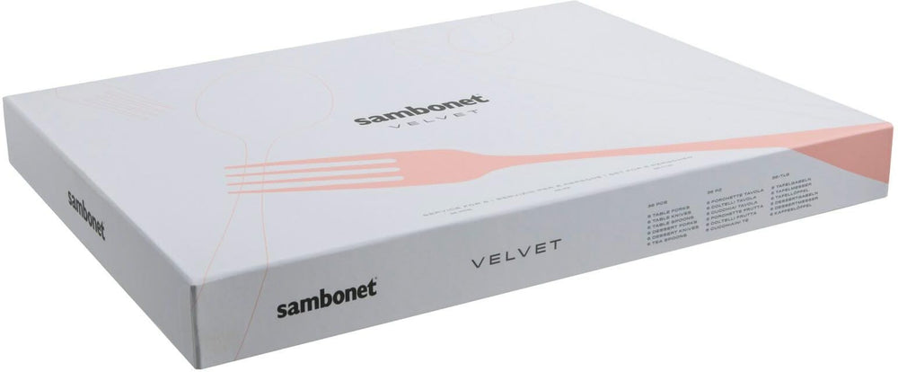 Ensemble de couverts Sambonet Velvet en acier inoxydable de 36 pièces