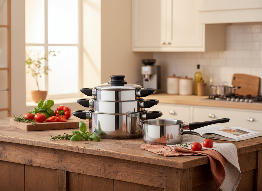 Ensemble de casseroles Cookinglife - en acier inoxydable - 4 pièces