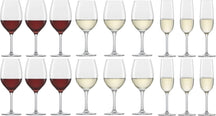 Schott Zwiesel Ensemble de verres à vin Banquet (verres à vin rouge, verres à vin blanc et verres à champagne) – Ensemble de 18 pièces