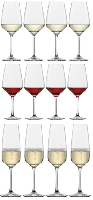 Schott Zwiesel Set de Verres à Vin Tulipe - 12 pièces - Verres à vin rouge et blanc et verres à champagne