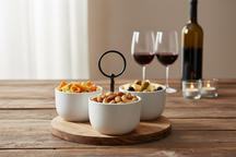 Set de service Cookinglife - Plateau à tapas - en acacia - Ø 19 cm - 4 pièces