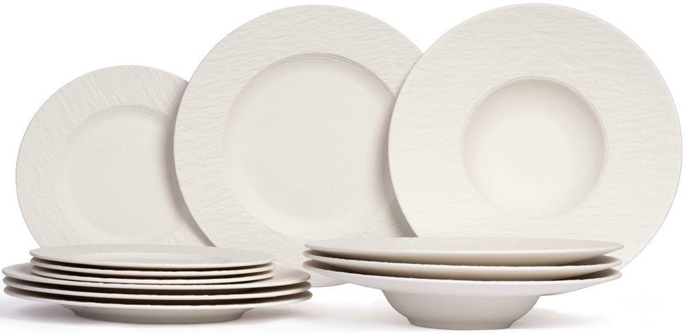 Ensemble de vaisselle Villeroy & Boch Manufacture Rock - Blanc - 12 pièces