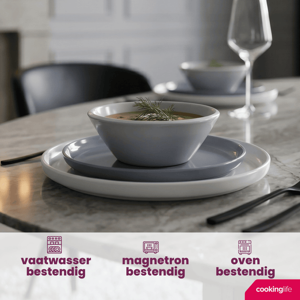 Set de vaisselle Cookinglife - Service - Siaki - 6 personnes - 18 pièces