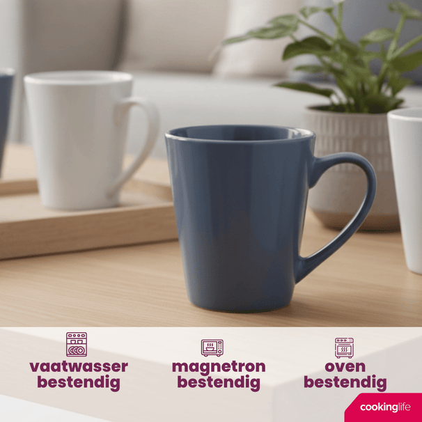 Ensemble de mugs Cookinglife - Mugs en porcelaine - Siaki - 350 ml - 6 pieces