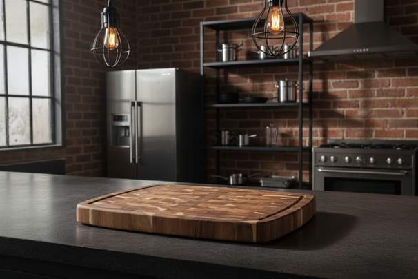 Planche a découper Cookinglife - Sillon a jus - Pure Wood - 46 x 36 cm - 1 pièce