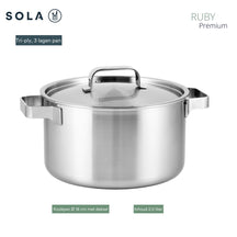 Sola Pannenset Ruby (Kookpan ø 16, 18, 20 & 24 cm, Steelpan ø 16 cm) - Inductie geschikt - 5 Delig