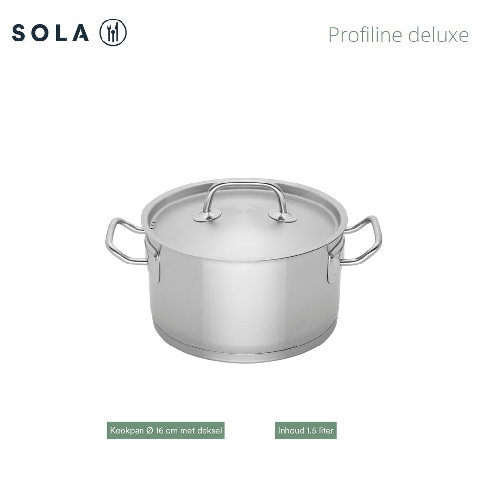 Sola Pannenset Profiline Deluxe (Kookpan ø 16, 18, 20, 24 cm, Steelpan ø 16 cm) 5-delig