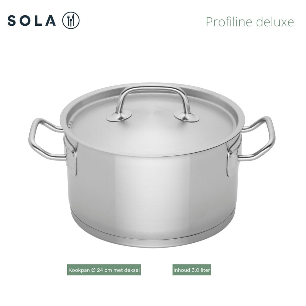 Sola Pannenset Profiline Deluxe (Kookpan ø 16, 18, 20, 24 cm, Steelpan ø 16 cm) 5-delig