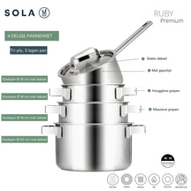 Batterie de cuisine Sola Ruby 4 pièces