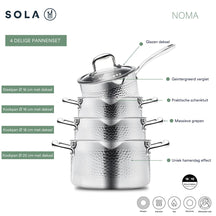 Batterie de cuisine Sola Noma Tri-ply 4 pièces