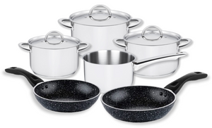 Ensemble de casseroles Sola Blizz 4 pièces + Ensemble de poêles à frire Westinghouse Marble - ø 24 et 28 cm