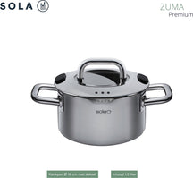 Sola Pannenset Zuma (Kookpan ø 16, 18, 20, 24 & Steelpan ø 16 cm) 5-delig