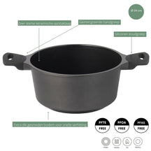Poêle à frire Sola avec couvercle Ceramic Deluxe - Compatible induction - Revêtement antiadhésif en céramique - ø 24 cm