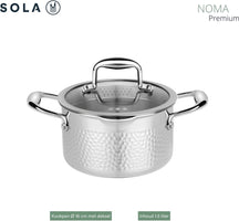 Sola Pannenset Noma (Kookpan ø 16, 18, 20 & 24 cm, Steelpan ø 16 cm) - Tri-ply - 5-delig