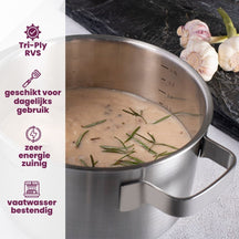 Batterie de casseroles Ruby - Inox - Casserole ø 16, 18, 20, 24 cm & Casserole ø 16 cm - Compatible induction - 5 pièces