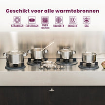 Batterie de casseroles Ruby - Inox - Casserole ø 16, 18, 20, 24 cm & Casserole ø 16 cm - Compatible induction - 5 pièces