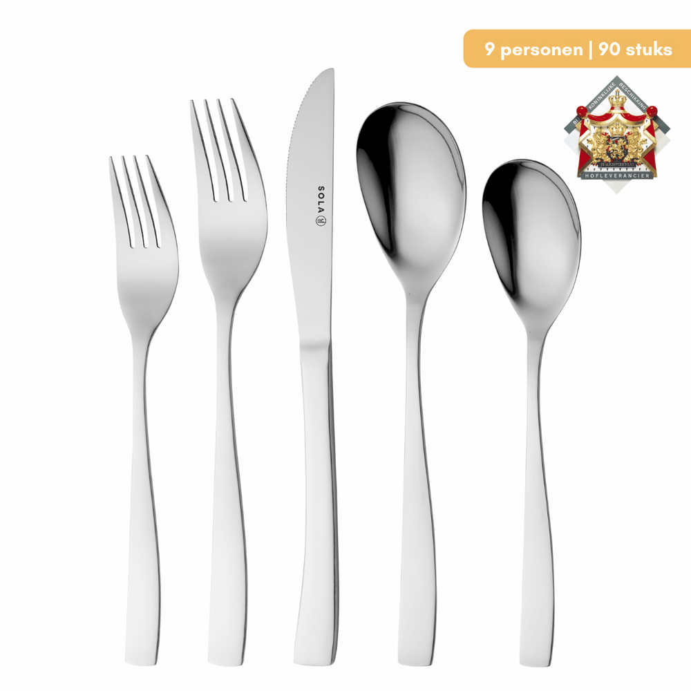 Ensemble de couverts Sola Sevilla - inox 18/0 - 90 Pièces / 9 Personnes