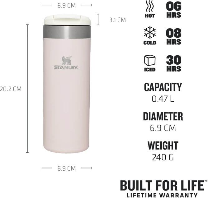 Tasse Thermos Stanley The AeroLight - Quartz Rose Métallisé - 470 ml