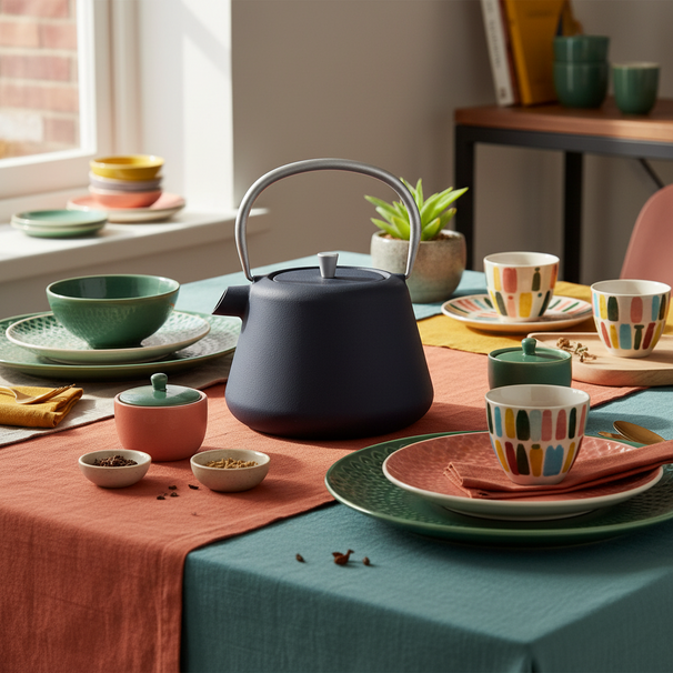 Théière en fonte Cookinglife - Théière a filtre en inox - Gris - 1 L